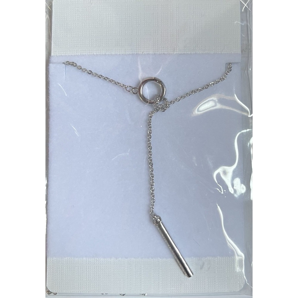 18k White Gold Plated Lariat Drop‎ Necklace For Women